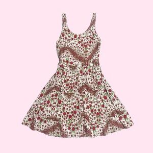Divided Rose Print Low Back Sundress Size 4